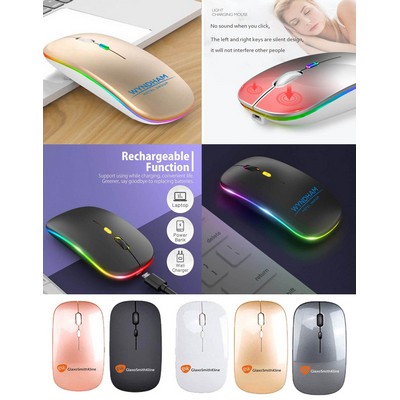 Kidder LED Wireless Mouse with Built-in rechargeable battery (Gold)