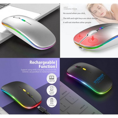 Kidder LED Wireless Mouse with Built-in rechargeable battery (Silver)