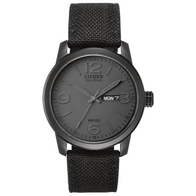 Citizen Men's Chandler Military-Style Black Watch w/Khaki Dial