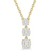 Jilco Inc. Three Cluster Diamond Necklace