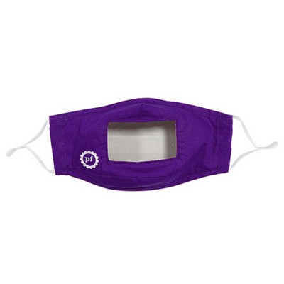 Mask - 3D 2 Ply Cotton Silkscreened with Window Adjustable Ear Adult