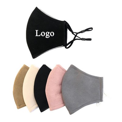 2-layer Reusable Suede Face Mask