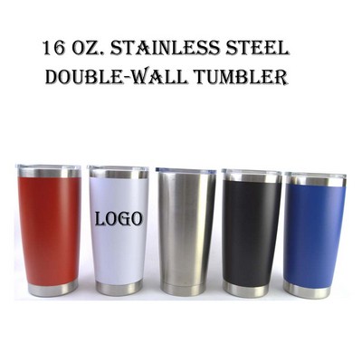 16 oz stainless steel Double wall Tumbler 16 oz Stainless Steel Double Wall Tumbler.