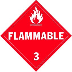 Flammable Vinyl Placard - 10.75" x 10.75"