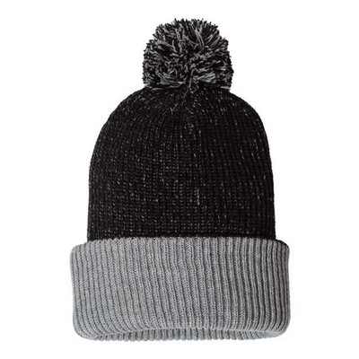 Sportsman™ 12" Knit Speckled Pom-Pom Beanie