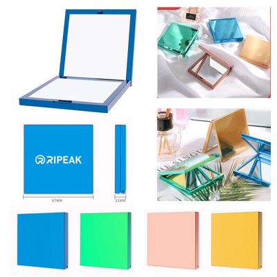 Square Shape Cosmetic Mirror w/Electroplated Finish