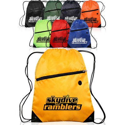 Zipper Sports Drawstring Bag