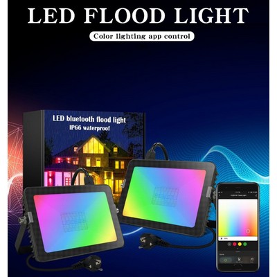 30W Smart RGB LED Flood Light Outdoor Dimmable LED Lighting APP and Bluetooth Control