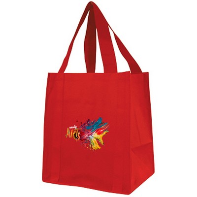 Jumbo Heavy Duty Non Woven Grocery Bag - Full Color Transfer (13"x15"x10")