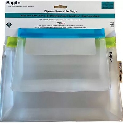 Bagito Reusable Zip-em Storage Bags (Set of 3)