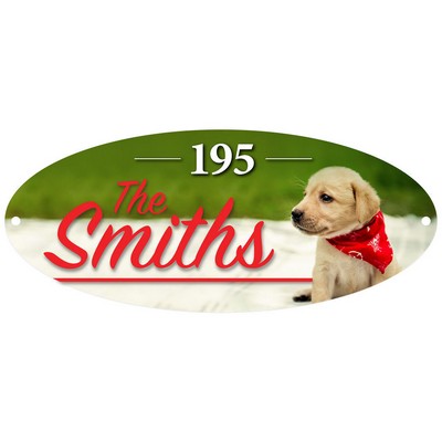 12" x 5" Gloss White Unisub Oval Building Sign