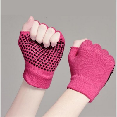 Half Finger Yoga Non Slip Cotton Gloves