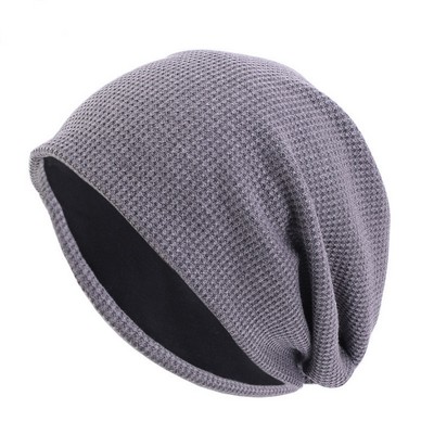 Waffle Double Layer Winter Warm Knit Beanie