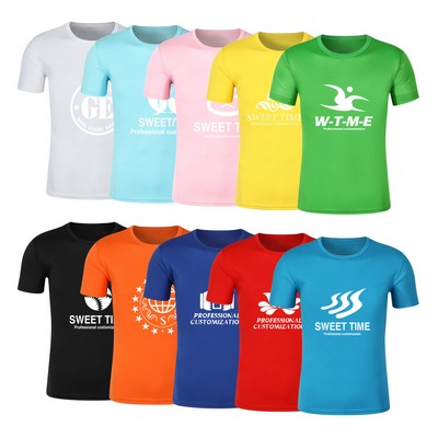 160gsm Polyester Dry Fit Sports Tee Shirts