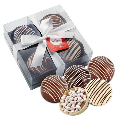 Hot Chocolate Bomb Gift Box - Original Flavor - 4 Pack - 2 Classic Milk, 1 Dark, 1 White