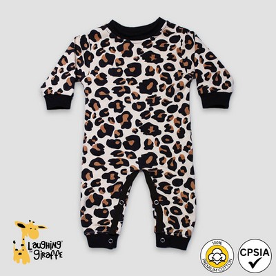 Baby Sleep N Play Pajamas - Leopard Print - Premium 100% Cotton - Laughing Giraffe®