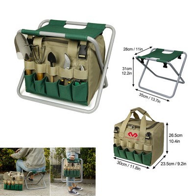 Folding Garden Stool With Detachable Storage Tote Bag