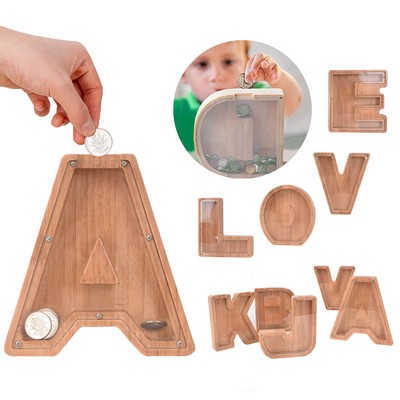 Wooden Letter Piggy Bank