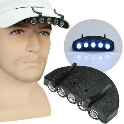 Clip-on 5 Led Head Hat Brim Light