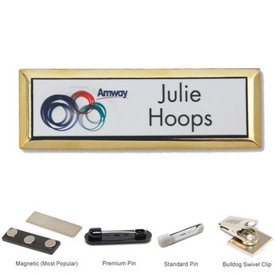 3"W x 1.5"H Executive metallic personalized Name Badge