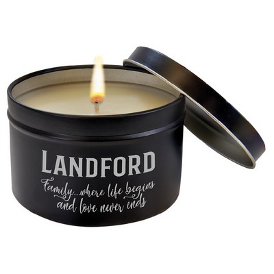 8 oz. Scented Candle in a Black Metal Tin ( Made U.S.A )