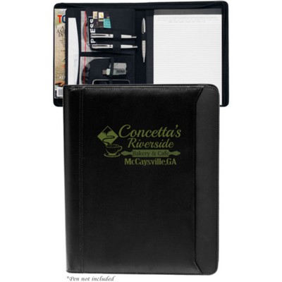 Personalized Textured Accent Zippered Portfolios