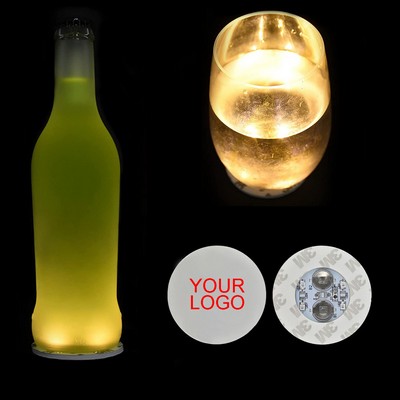 3.74" Dia LED Light Up Sticker Drink Bottle Cup Mat Coaster for Bar Party