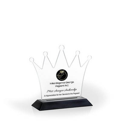 Crown Award with Black Wood Base, Large - UV Print