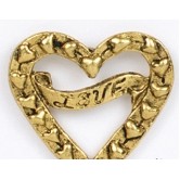 Cut Out Heart w/Love Banner Stock Casting Lapel Pin