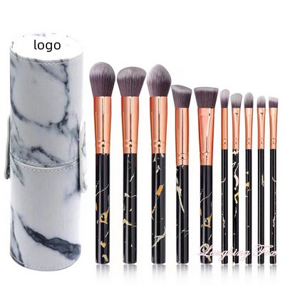 Makeup Brushes Premium Synthetic Foundation Powder Concealers Eye Shadows Makeup 10Pcs Brush