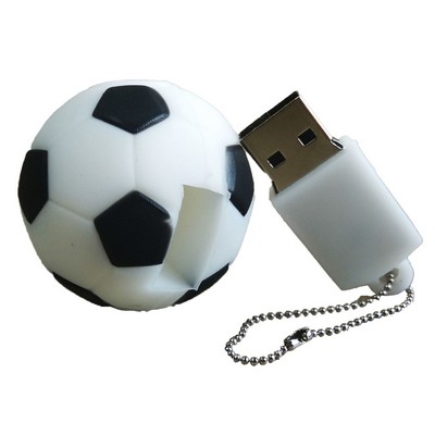 4GB Soccer Shaped PVC Fast USB Drive with Keyring