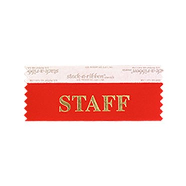 Staff Stk A Rbn Red Ribbon Gold Imprint