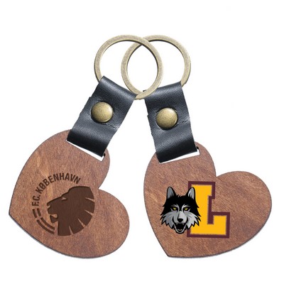 Heart Wooden Key Chain