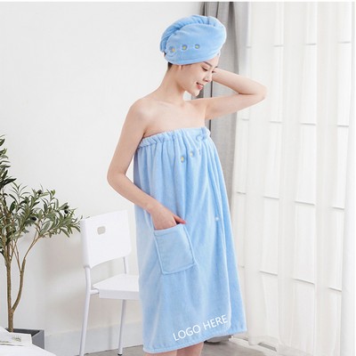 100% Cotton Wraps Towel With Front Pocket