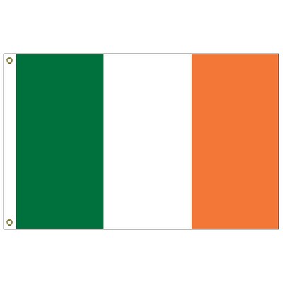 Ireland 3' x 5' Outdoor Nylon Flag w/ Heading & Grommets