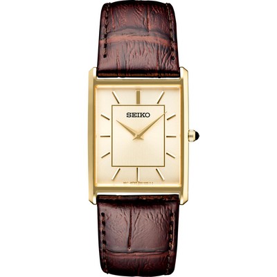 Seiko Men's Essential Rectangle Watch w/Champagne Dial