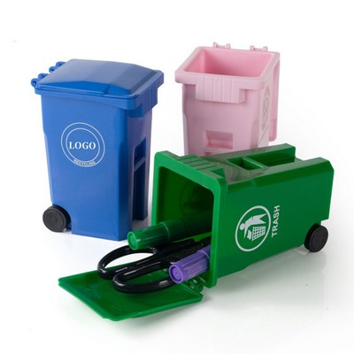 Mini Plastic Trash Can Pen Holder