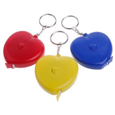 Retractable Heart Shaped Tape Measure w/Keychain