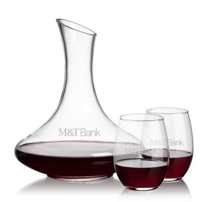 Kanata Carafe & 2 Stanford Stemless Wine