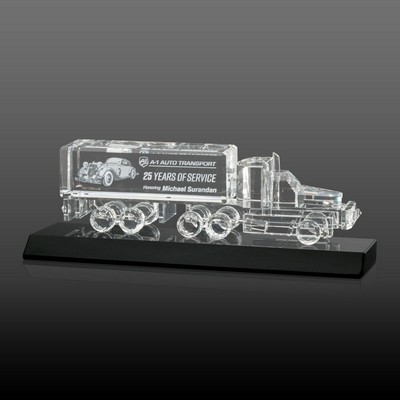 Crystal 18 Wheeler on Base (3D) - Optical/Black 10"