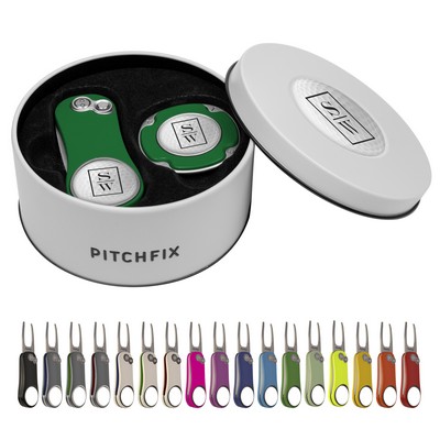 Pitchfix Hybrid 2.0 Golf Divot Tool Deluxe Gift Set w/ Multimarker Chip