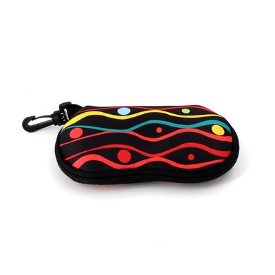 Neoprene Eyeglass Case w/ Zipper & Clip (Full Color)