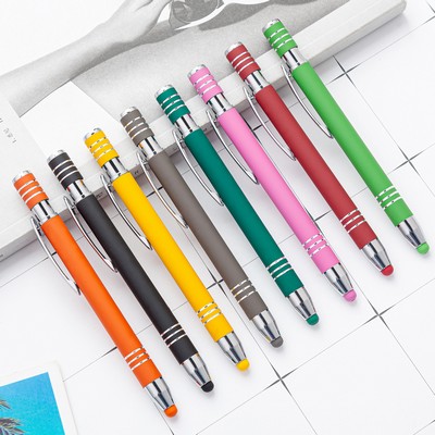 2 In 1 Premium Retractable Metal Stylus Ballpoint Pen