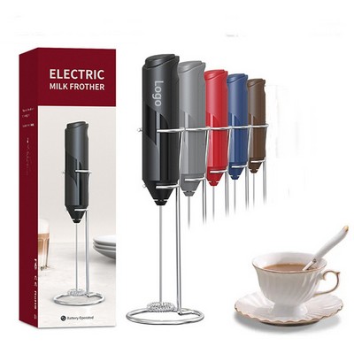 Mini Manual Battery Operated Milk Frother With Stand