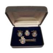 Cufflink Set w/Tie Bar & Lapel Pin