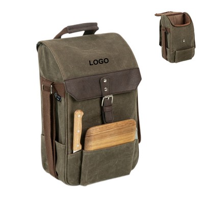 Canvas Picnic Wine Backpack (direct import)