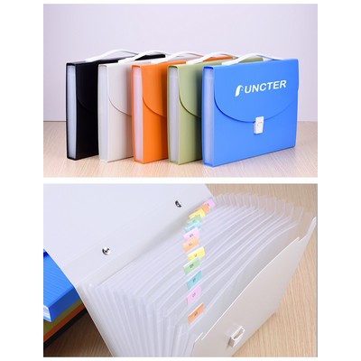 Portable 13 Pockets Expanding File Folder Accordion Document Organizer Letter A4 Paper Size Storage