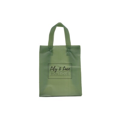 Frosted Sage Colored Poly Flexi-Loop Bag/ 4 Mil (8"x5"x10")