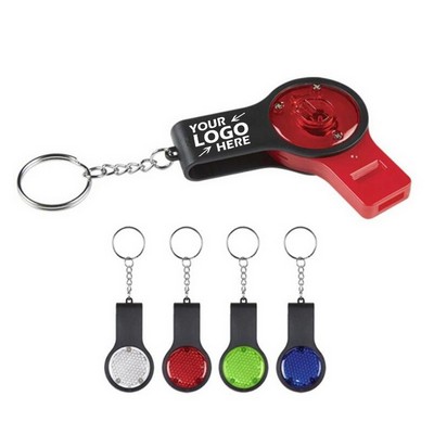 Reflector Key Light With Safety Whistle