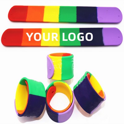 Rainbow Silicone Slap Bracelet